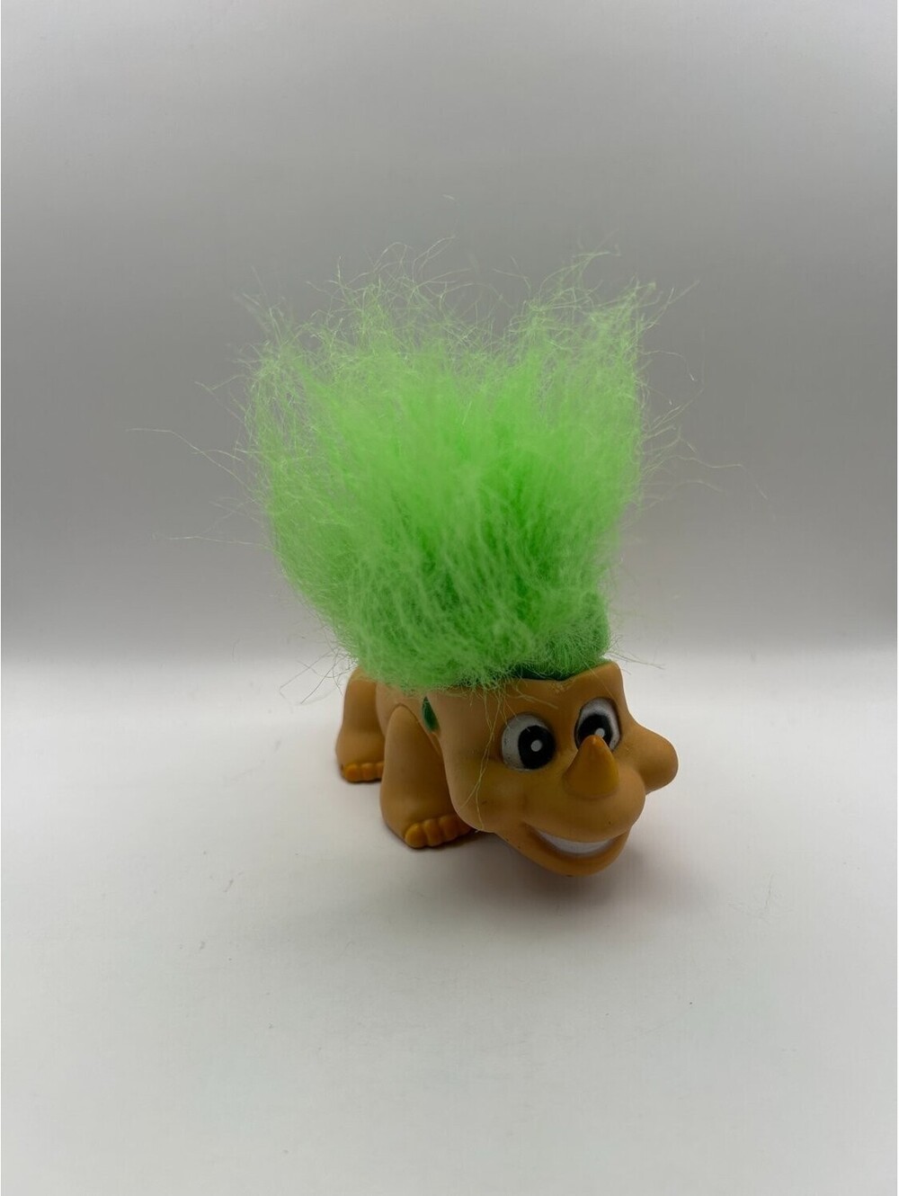 Vtg Dinosaur Troll Doll Stegosaurus Green Hair Yellow Horn 1990s China Toy Used!